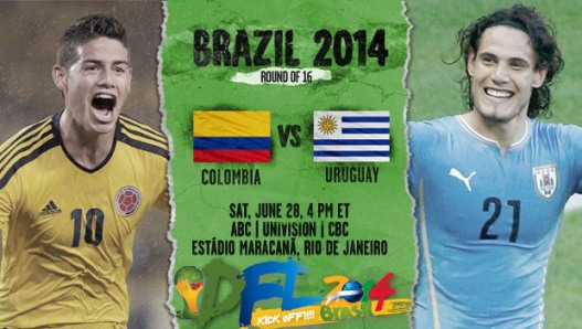 FULLMATCH : FIFA World Cup 2014 : Colombia vs Uruguay - Round of 16 (28-06-2014)
