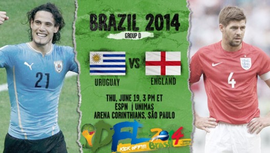 FULLMATCH : FIFA World Cup 2014 : Uruguay vs England - Group D (19-06-2014)