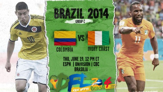 FULLMATCH : FIFA World Cup 2014 : Colombia vs Ivory Coast - Group C (19-06-2014)