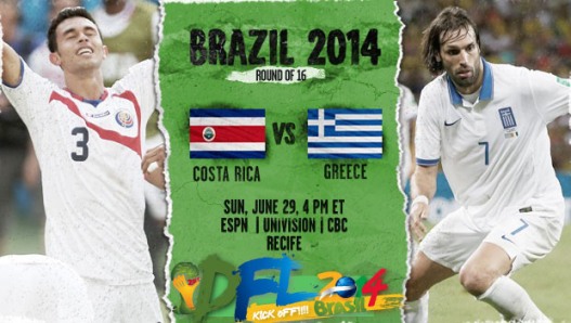 FULLMATCH : FIFA World Cup 2014 : Costa Rica vs Greece - Round of 16 (29-06-2014)