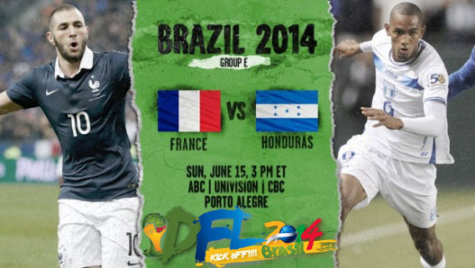 FULLMATCH : FIFA World Cup 2014 : France vs Honduras - Group E (15-06-2014)