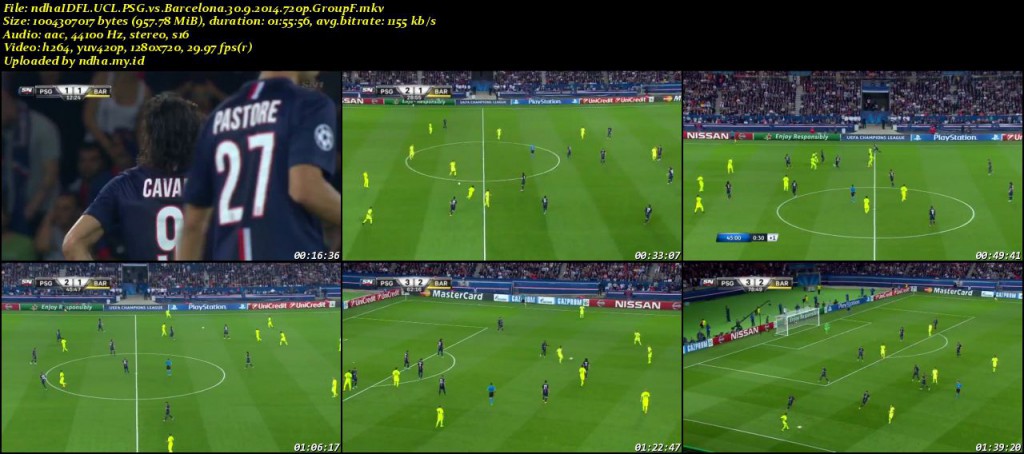 FULLMATCH Champions League Paris Saint Germain vs Barcelona Group F (30-09-2014)