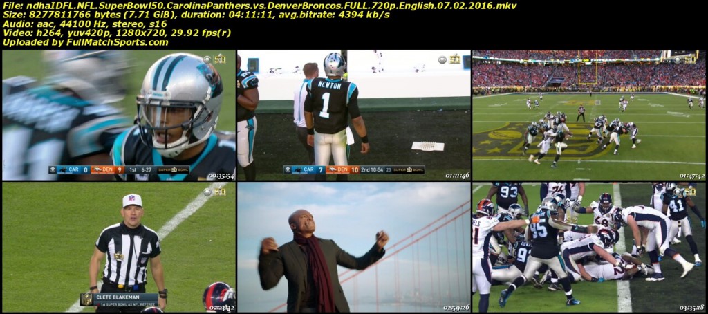 Super Bowl 50 Carolina Panthers vs Denver Broncos Full Game