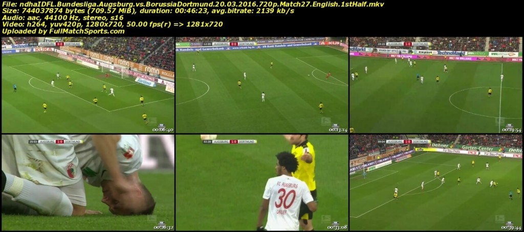 FULL MATCH Augsburg vs Borussia Dortmund Bundesliga Match 27 (20-03-2016)