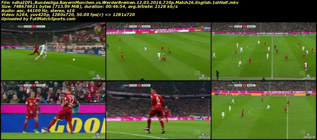 FULL MATCH Bayern Munchen vs Werder Bremen Bundesliga Match 26 (12-03-2016)
