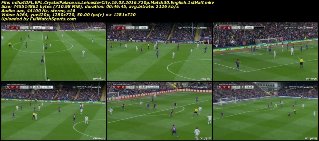 FULL MATCH Crystal Palace vs Leicester City EPL Match 31 (19-03-2016)