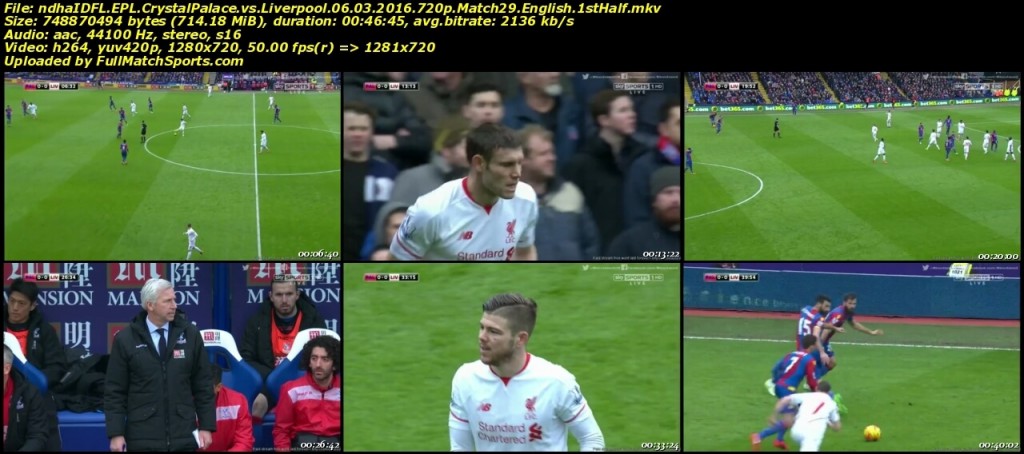 FULL MATCH Crystal Palace vs Liverpool EPL Match 29 (06-03-2016)