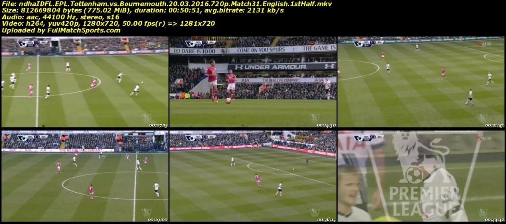 FULL MATCH Tottenham Hotspur vs Bournemouth EPL Match 31 (20-03-2016)