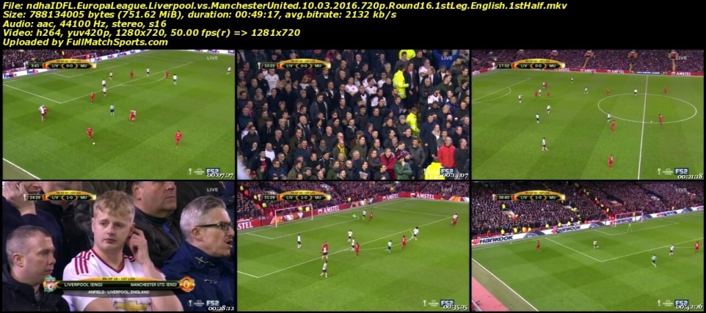 Full Match Liverpool vs Manchester United Europa League Round 16 (10-03-2016)