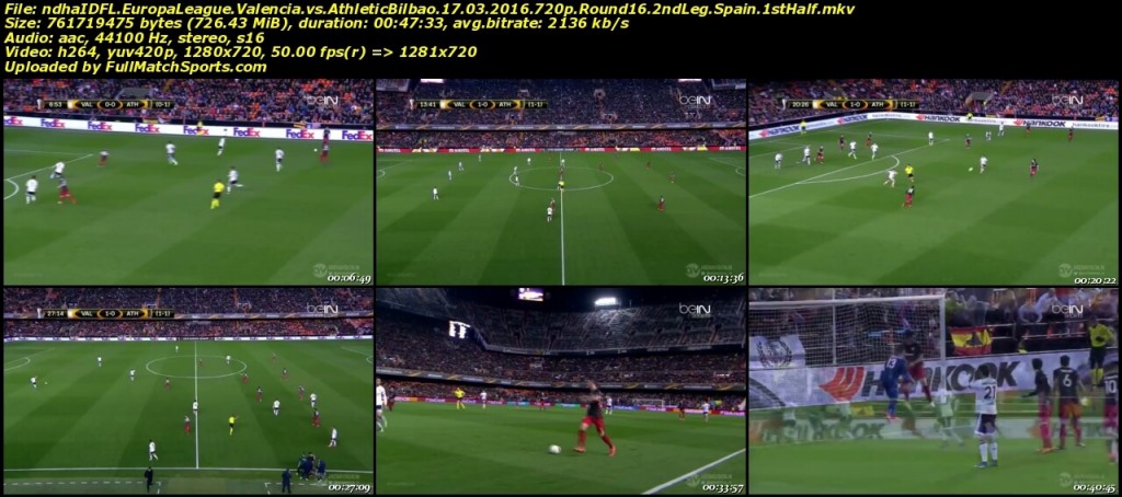 FULL MATCH Valencia vs Athletic Bilbao Europa League Round 16 (17-03-2016)