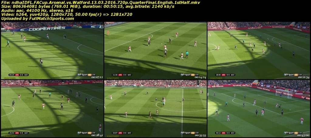 FULL MATCH Arsenal vs Watford FA Cup Quarter Final (13-03-2016)