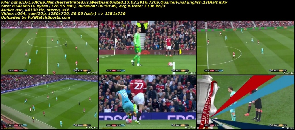 FULL MATCH Manchester United vs West Ham United FA Cup Quarter Final (13-03-2016)