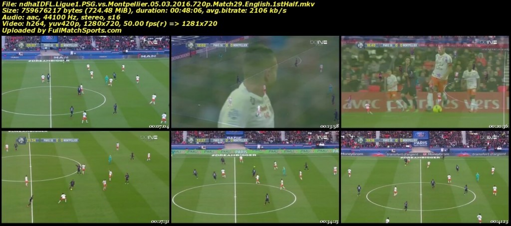 FULL MATCH PSG vs Montpellier Ligue 1 Match 29 (05-03-2016)