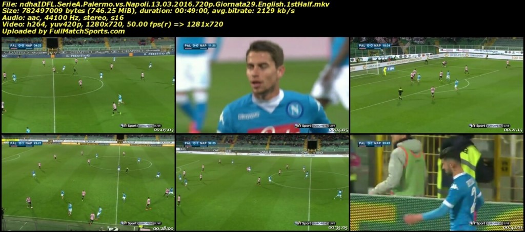 FULL MATCH Palermo vs Napoli Serie A Giornata 29 (13-03-2016)