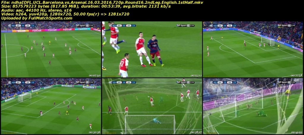 FULL MATCH Barcelona vs Arsenal Champions League Round 16 (16-03-2016)