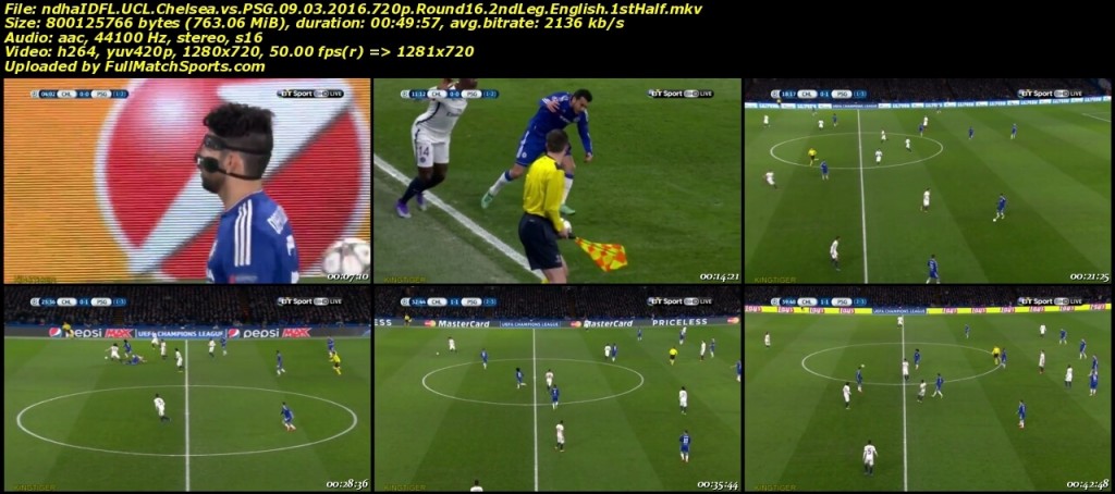 FULL MATCH Chelsea vs PSG Champions League Round 16 (09-03-2016)