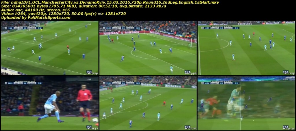 FULL MATCH Manchester City vs Dynamo Kyiv Champions League Round 16 (15-03-2016)