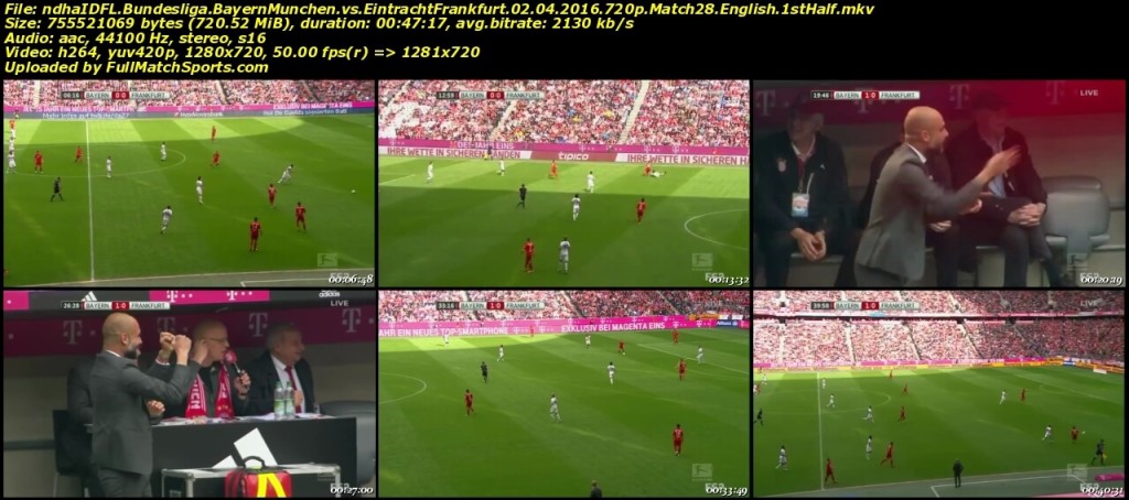 FULL MATCH Bayern Munchen vs Eintracht Frankfurt Bundesliga Match 28 (02-04-2016)