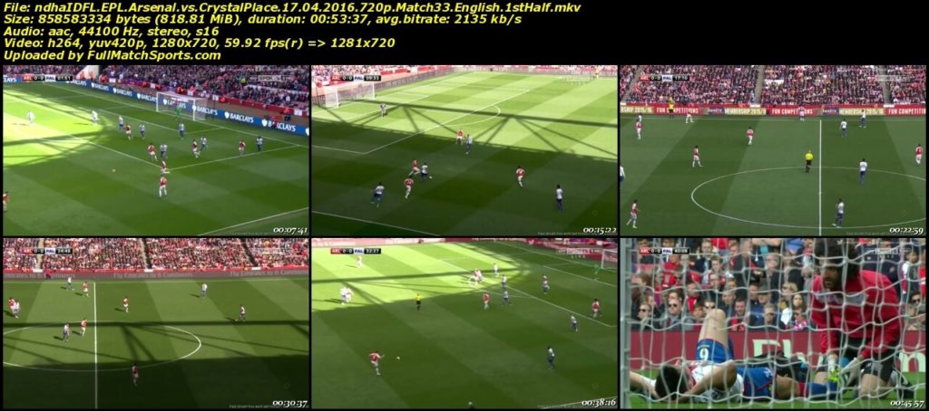 FULL MATCH Arsenal vs Crystal Place EPL Match 33 (17-04-2016)