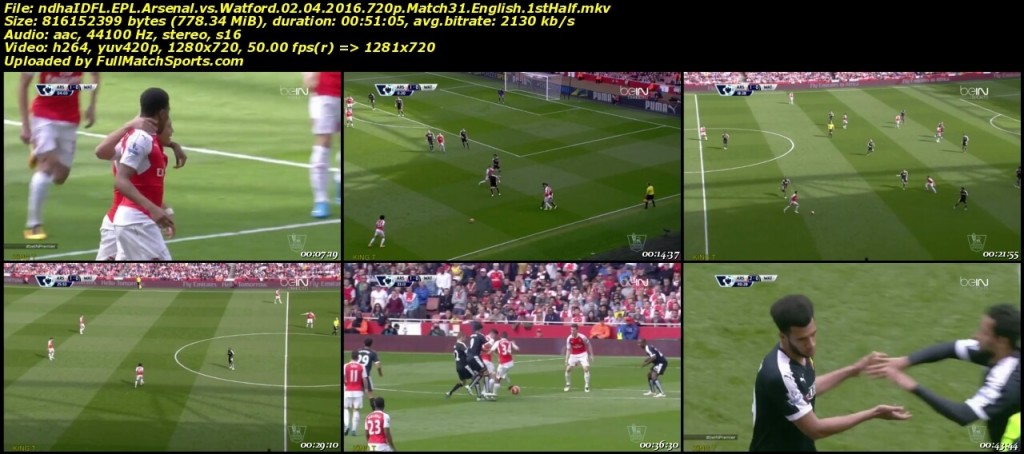 FULL MATCH Arsenal vs Watford EPL Match 31 (02-04-2016)