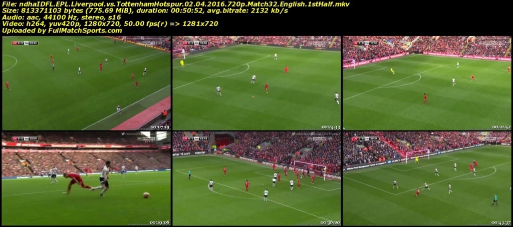 Full Match Liverpool vs Tottenham Hotspur EPL Match 30 (02-04-2016)