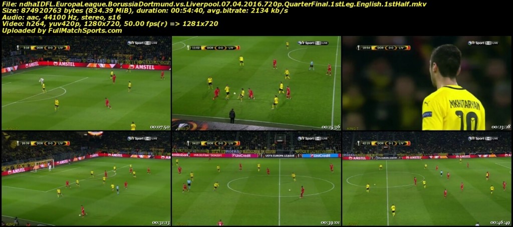 FULL MATCH Borussia Dortmund vs Liverpool Europa League Quarter Final (07-04-2016)