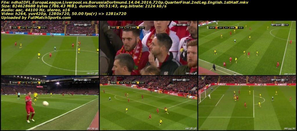Full Match Liverpool vs Borussia Dortmund Europa League Quarter Final (14-04-2016)