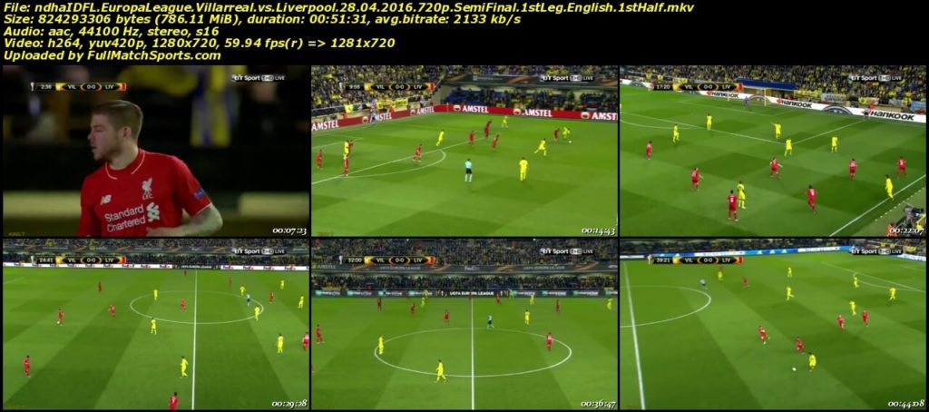 FULL MATCH Villarreal vs Liverpool Europa League Semi Final (28-04-2016)