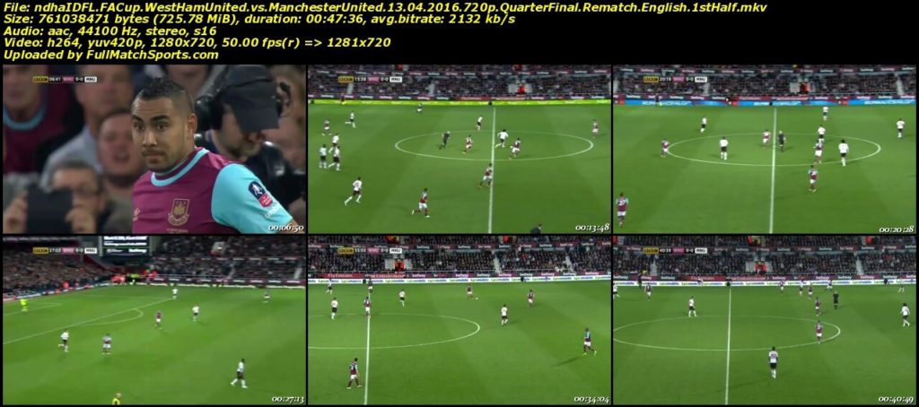 FULL MATCH West Ham United vs Manchester United FA Cup Quarter Final (13-04-2016)