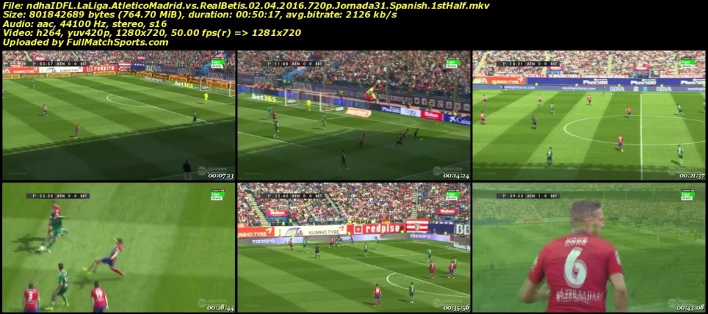 FULL MATCH Atletico Madrid vs Real Betis La Liga Jornada 31 (02-04-2016)