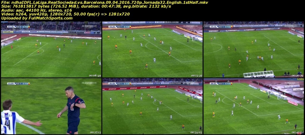 Full Match Real Sociedad vs Barcelona La Liga Jornada 32 (09-04-2016)