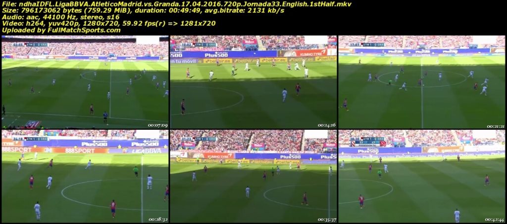 Full Match Atletico Madrid vs Granada Liga BBVA Jornada 33 (17-04-2016)