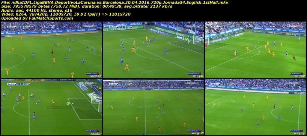 FULL MATCH Deportivo La Coruna vs Barcelona Liga BBVA Jornada 34 (20-04-2016)