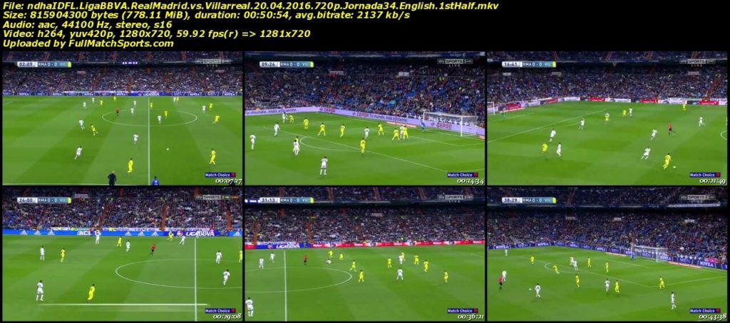 FULL MATCH Real Madrid vs Villarreal Liga BBVA Jornada 34 (20-04-2016)