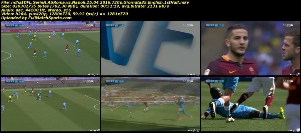 FULL MATCH AS Roma vs Napoli Serie A Giornata 35 (25-04-2016)