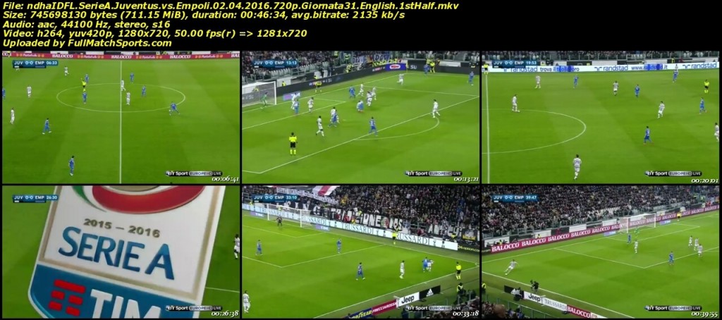 FULL MATCH Juventus vs Empoli Serie A Giornata 31 (02-04-2016)