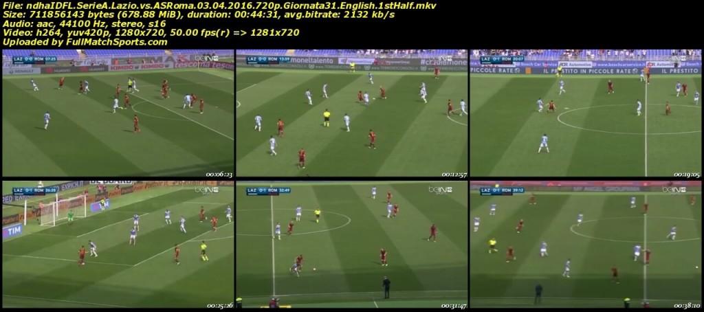 FULL MATCH Lazio vs AS Roma Serie A Giornata 31 (03-04-2016)