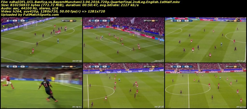 Full Match Benfica vs Bayern Munchen Champions League Quarter Final (13-04-2016)
