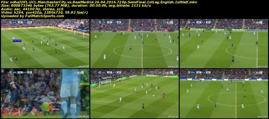 Full Match Manchester City vs Real Madrid Champions League Semi Final (26-04-2016)