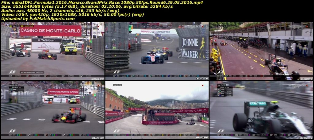 Formula 1 2016 Monaco Grand Prix Race Round 6 (29-05-2016)