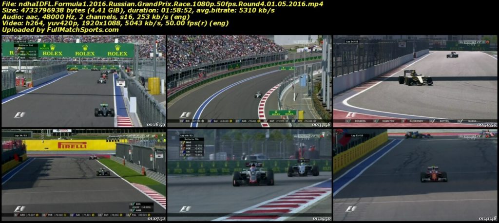 Formula 1 2016 Russian Grand Prix Race Round 4 (01-05-2016)