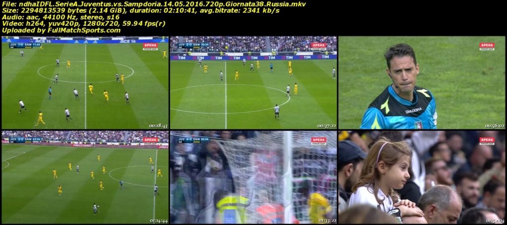 Full Match Juventus vs Sampdoria Serie A Giornata 38 (14-05-2016)