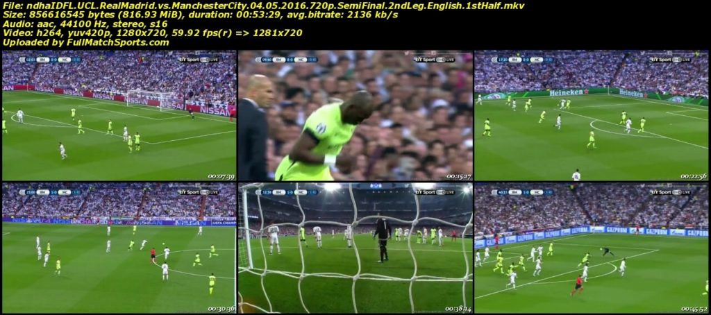 Full Match Real Madrid vs Manchester City Champions League Semi Final (04-05-2016)