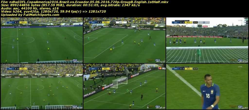 FULL MATCH Copa America 2016 Brazil vs Ecuador (05-06-2016)